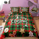 Axyaa Christmas Tree Snowflake Print Duvet Cover Set for Bedroom Decor