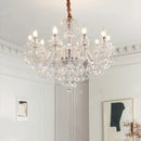 Axyaa French Lustre Crystal Chandelier Living Room Decor Glass Pendant Lights
