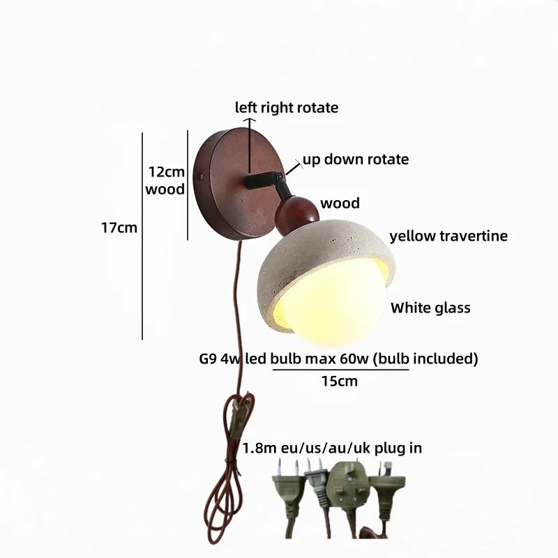 Axyaa White Glass LED Wall Lamps with Switch for Bathroom Mirror, Stair Light