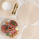 Axyaa Round Braided Cream Placemats for Dining Table - Set of 6