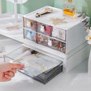 Axyaa Kawaii Stationery Storage Box with Plastic Drawers for Office Desk Organization