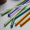Axyaa Glass Straws Set of 8 - Eco-Friendly Reusable High Borosilicate Glass Drinking Straws