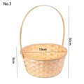 Axyaa Rattan Fruit Basket with Long Handle and Bamboo Flower Basket