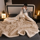 Axyaa Winter Plush Fleece Blanket - Cozy Sofa Quilt for Office and Home