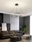 Axyaa Modern Circle LED Pendant Chandelier for Home Living Room, Bedroom & Dining Area