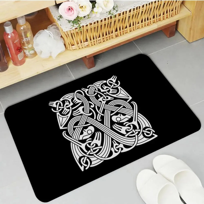 Axyaa Viking Pattern Symbol Floor Mat for Home Decoration