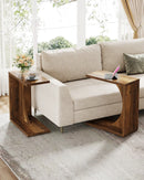 Axyaa C-Shaped End Table: Modern Sofa Side Table for Living Room, Bedroom