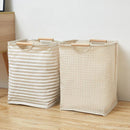 Axyaa Waterproof Laundry Basket Cotton Linen Organizer Foldable Hamper