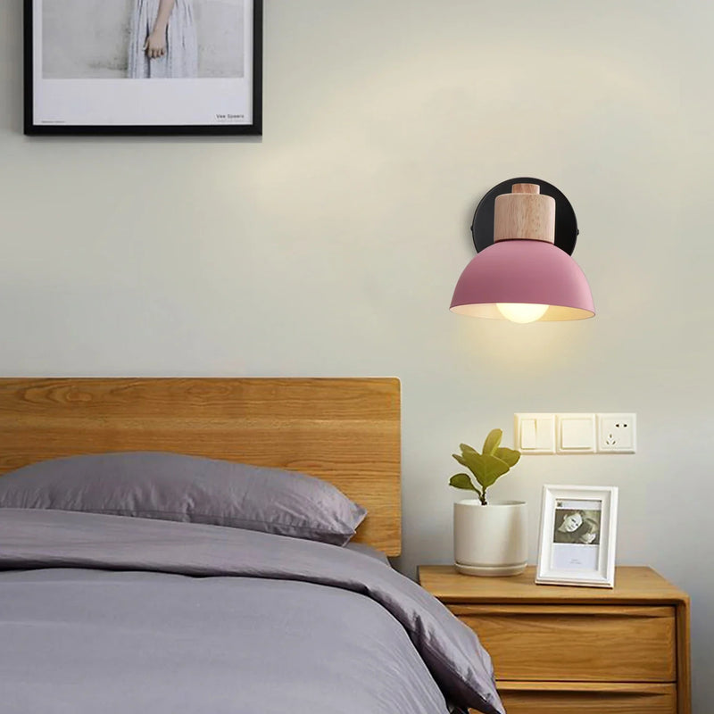 Axyaa Wood Sconce LED Wall Lamp Shade for Modern Indoor Lighting