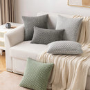 Axyaa Grey Corduroy Striped Throw Pillow Covers 20x20 Inch for Couch Sofa