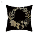 Axyaa Gold Leaf Print Pillow Cover for Home Sofa Decor