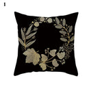 Axyaa Gold Leaf Print Pillow Cover for Home Sofa Decor