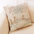 Axyaa Winter Animal Cartoon Linen Pillowcase for Car and Living Room Decor
