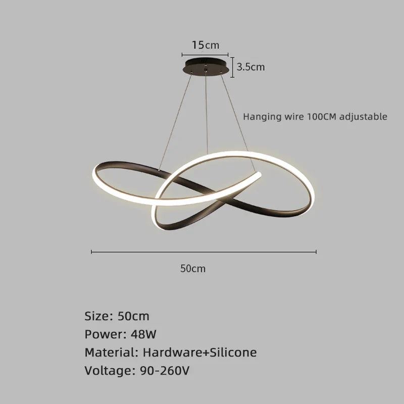 Nordic LED Dining Room Chandelier by Axyaa - Modern Ceiling Pendant for Living Room