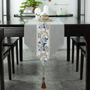 Axyaa Chinese Style Retro Table Runner with Tassel - Home Decor Embroidery Textile