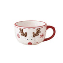 Axyaa Nordic Christmas Ceramic Mug Santa Elk Emboss - Christmas Gift & Decoration