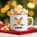 Personalized Deer Christmas Enamel Cups Custom Name Hot Cocoa Sibling Mug Axyaa