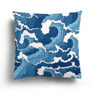 Axyaa Green Blue Wave Pattern Decorative Pillow Sleeve for Bedroom, Sofa, Car, Office