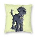 Axyaa Miniature Schnauzer Dog Cartoon Cushion Cover for Sofa - Puppy Lover's Nordic Pillow