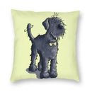 Axyaa Miniature Schnauzer Dog Cartoon Cushion Cover for Sofa - Puppy Lover's Nordic Pillow