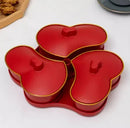 Axyaa Heart-Shaped Divided Nut Snack Plate for Living Room Tea Table