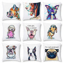 Axyaa Painted Dog Decorative Soft Sofa Bed Pillow Cover in Cartoon Puppy Design