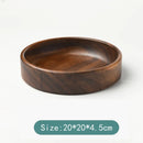 Axyaa Acacia Wood Snack Plate & Salad Bowl Set - Chinese Style Multi-cell Design