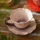 Axyaa European Ceramic Flower Coffee Cup & Saucer Set