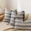 Axyaa Striped Pillowcase with Tassel Detail for Home Sofa Decor
