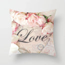 Axyaa Flower Pattern Decorative Sofa Cushion Cover Pillow Pink