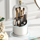 Axyaa Rotating Makeup Brush Holder with Lid & Cosmetic Organizer