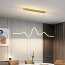 Axyaa Minimalist LED Wavy Chandelier for Kitchen Island & Bar Lighting