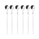 Axyaa Stainless Steel Long Spoon Set for Dessert Coffee Tea Stirring