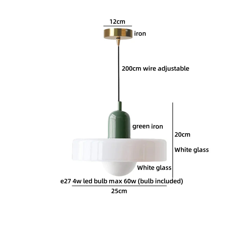 Axyaa White Ceramic Brass LED Pendant Light Modern Nordic Hanging Lamp