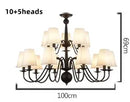 Axyaa Black Iron Chandelier with Cloth Lampshade, E14 Candle Light Holder