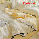 Axyaa Kapok Double-Layer Ruffle Leaf Edge Summer Quilt Set - 4 Piece