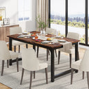 Axyaa Industrial Dining Table for 6-8, 63"x31.5", Rectangular Kitchen Dinner Table