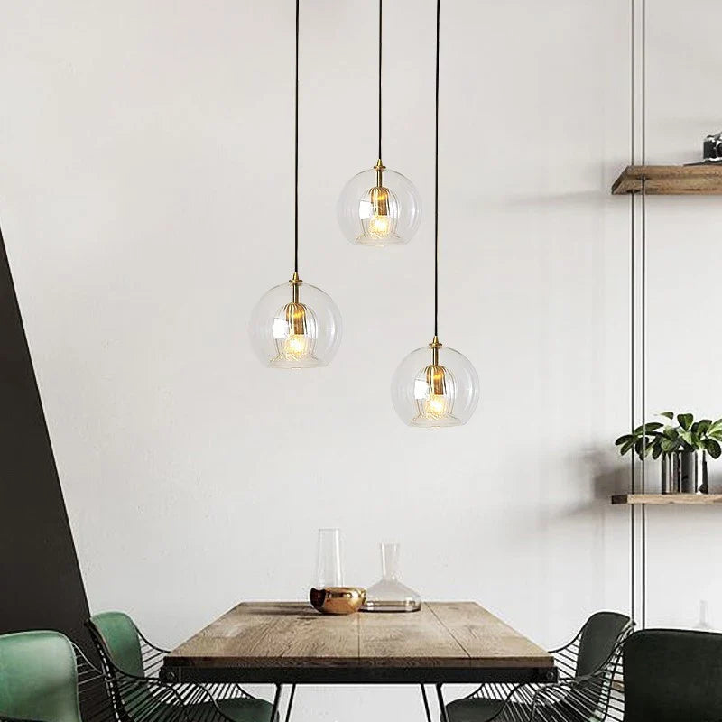 Axyaa Jellyfish Glass Pendant Light - Nordic Designer Double-Layer Chandelier for Bar, Restaurant, Bedroom