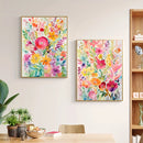 Axyaa Watercolor Floral Canvas Prints - Modern Living Room Wall Art Posters