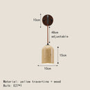 Axyaa Natural Stone Wood Sconce LED Wall Lights with Switch
