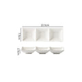Axyaa Matte Ceramic Seasoning Dish 3 Grids Sushi Plate Molecular Cuisine Tableware