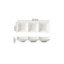 Axyaa Matte Ceramic Seasoning Dish 3 Grids Sushi Plate Molecular Cuisine Tableware