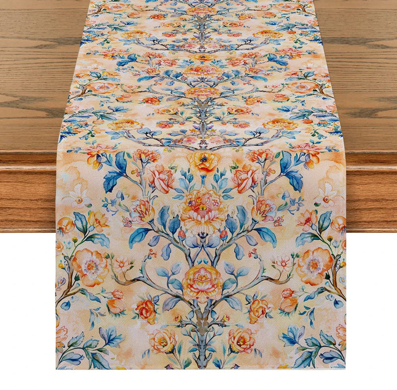 Axyaa National Style Table Runner - Retro Pattern for Dining Decor and Wedding