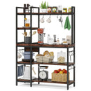 Axyaa 5-Tier Kitchen Bakers Rack with 10 Hooks, 43" Microwave Stand & Utility Shelf