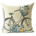 Big Blue Pumpkin Bike White Pillowcase Set for Home Decor - Axyaa