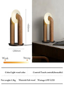 Axyaa Vintage Solid Wood Table Lamp with Dimmable Touch Control