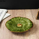 Axya Retro Lotus Leaf Ceramic Dinner Plate Set for Molecular Food & Desserts