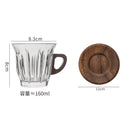 Axyaa Glass Coffee Cup Set with Coaster, Milk Cup, Tea Cup, Latte Cup