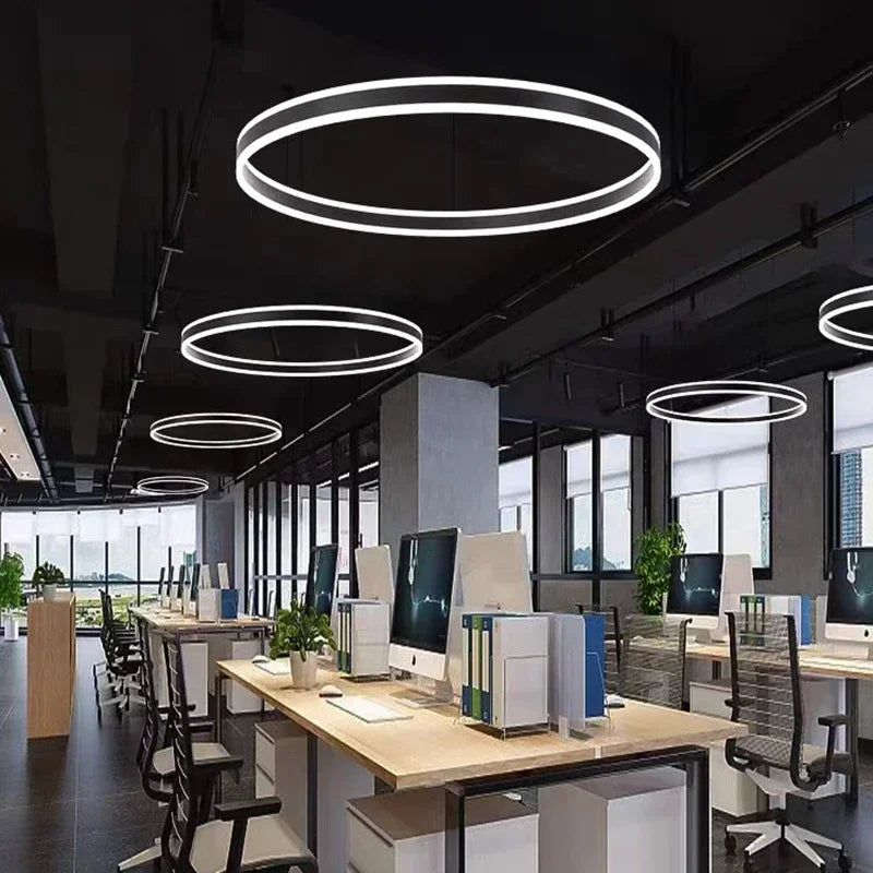 Axyaa Nordic Ring LED Chandelier for Dining Living Room Kitchen Island Pendant Lamp