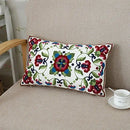 Axyaa Ethnic Floral Embroidered Canvas Cotton Pillow Cover 30x50cm